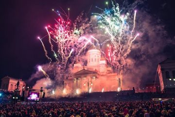 Новый год на Сенатской площади в Хельсинки. Фото: VisitHelsinki